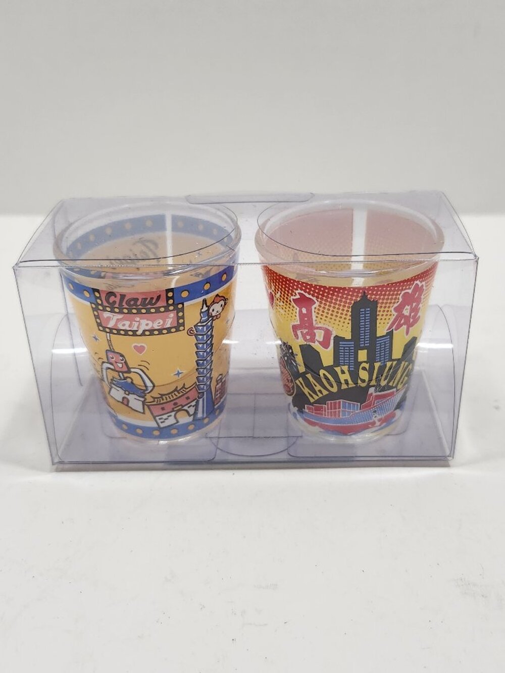 NIB Vintage Taipei City & Kaohsiung Shot Glass Set of 2